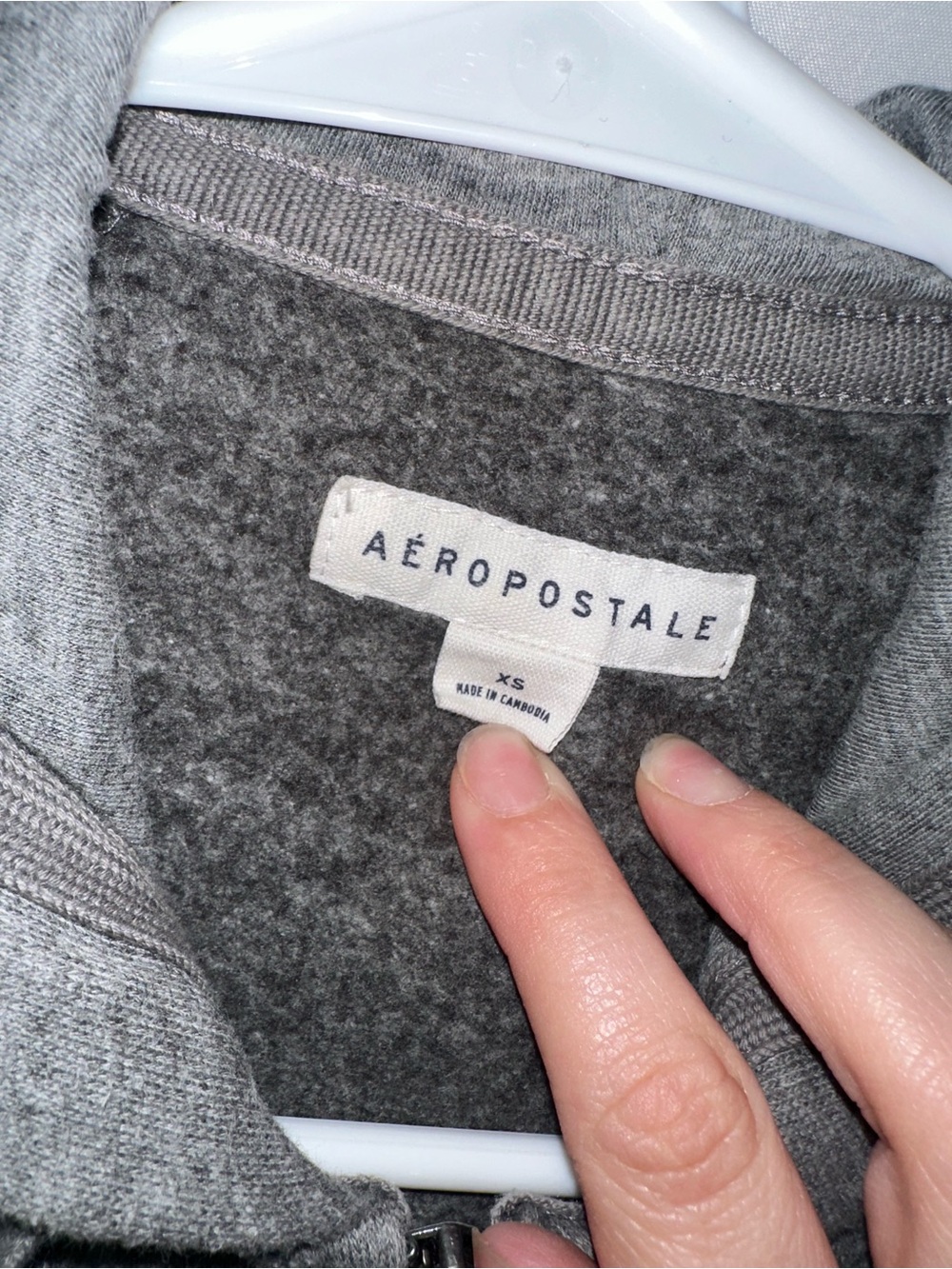 Aeropostale Aero NYC Gray Full Zip Hoodie XS Y2K - Picture 5 of 6